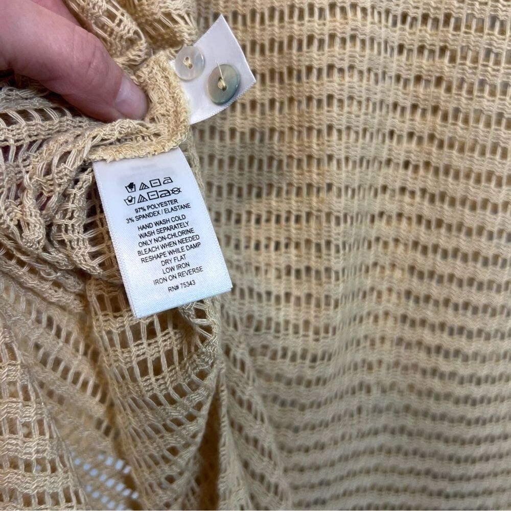 HAUTE hippie Irish‎ Cream Long Sleeve Crochet Button Front Cover Up boho NWT XL - Picture 7 of 8